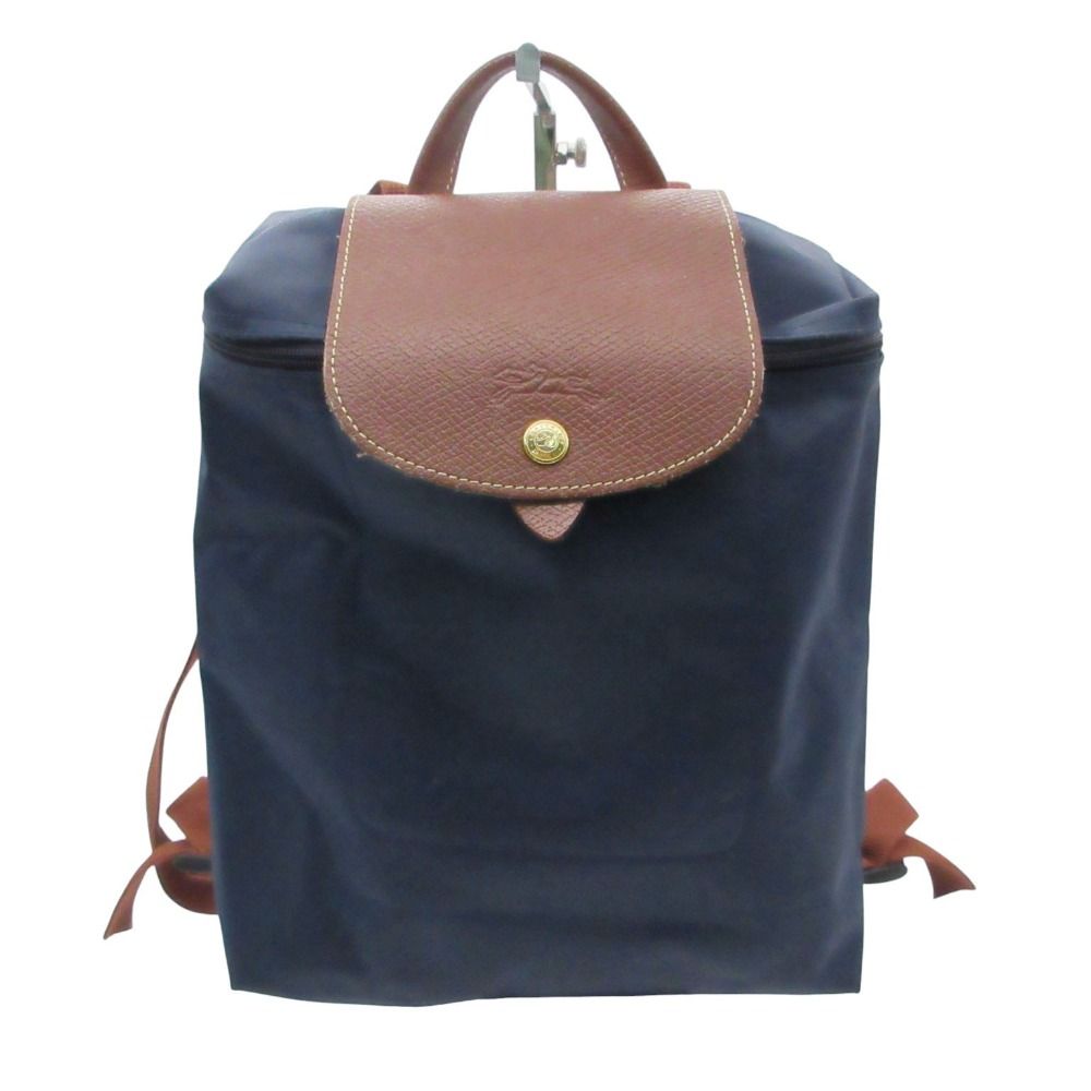 Longchamp ロンシャン リュック・デイパック ルプリアージュ ナイロン レザー カバン ネイビー レディース 【中古】