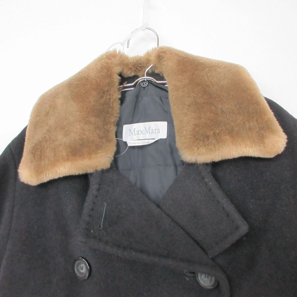 MAX MARA マックスマーラ チェスターコート 白タグ リアルファー衿