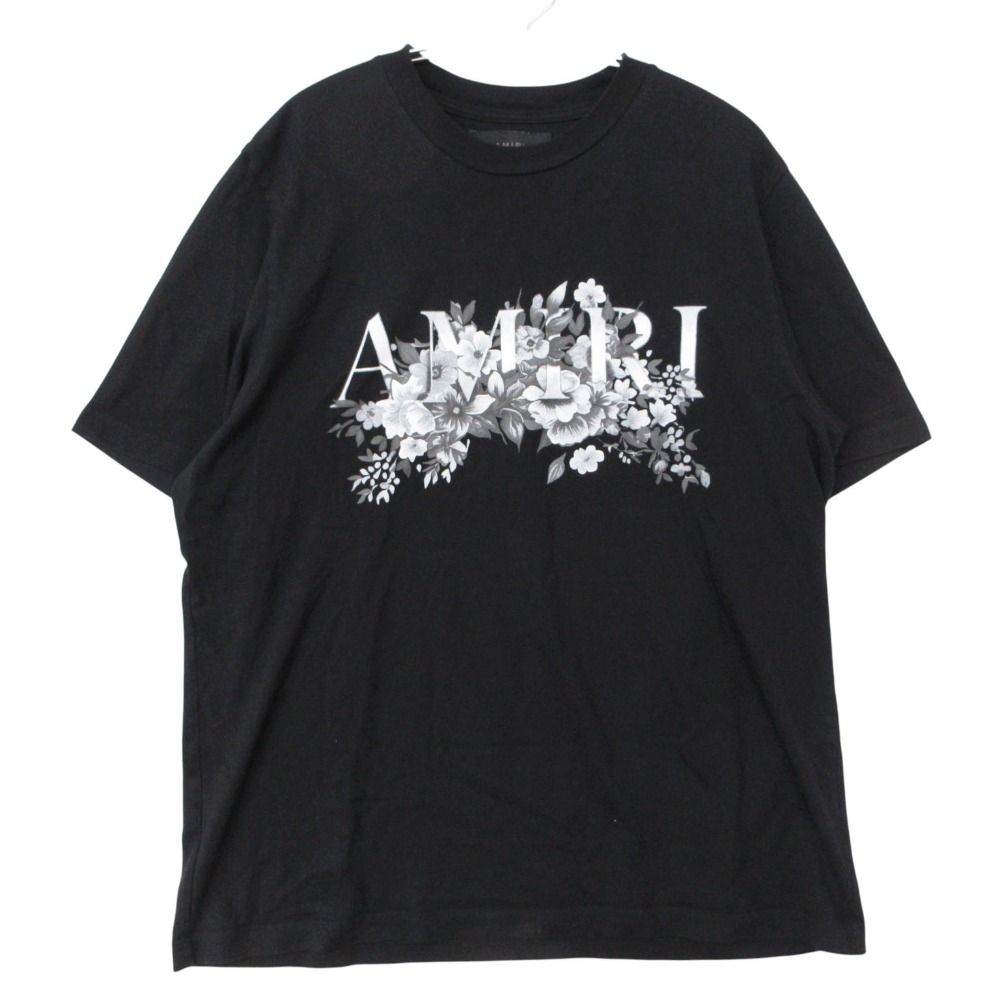 AMIRI アミリ 半袖Ｔシャツ Garden Tee ガーデンプリント クルーネック カットソー トップス イタリア製 ブラック LARGE GRAND【XL】 メンズ 【中古】