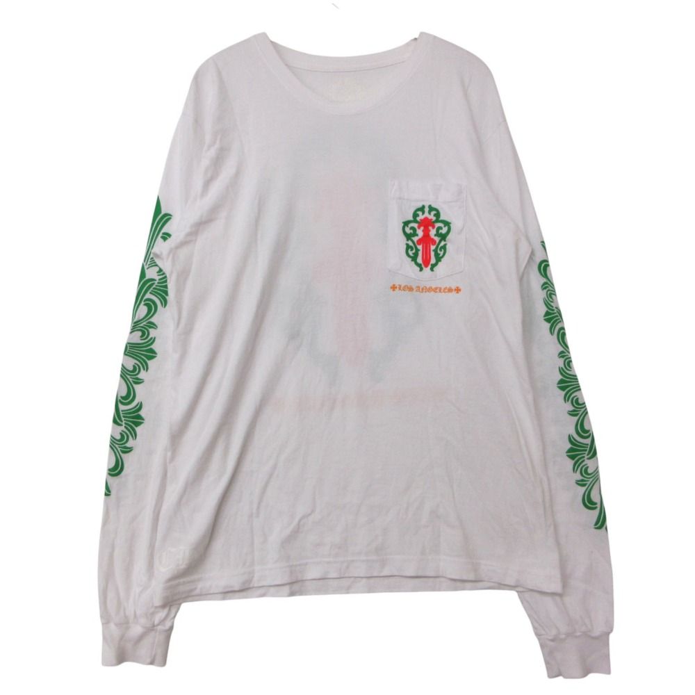 CHROME HEARTS クロムハーツ 長袖Ｔシャツ LOSANGELES EXCLUSIVE CHRISTMAS L/S ラスベガス限定 コットン100％ ホワイト L メンズ 【中古】
