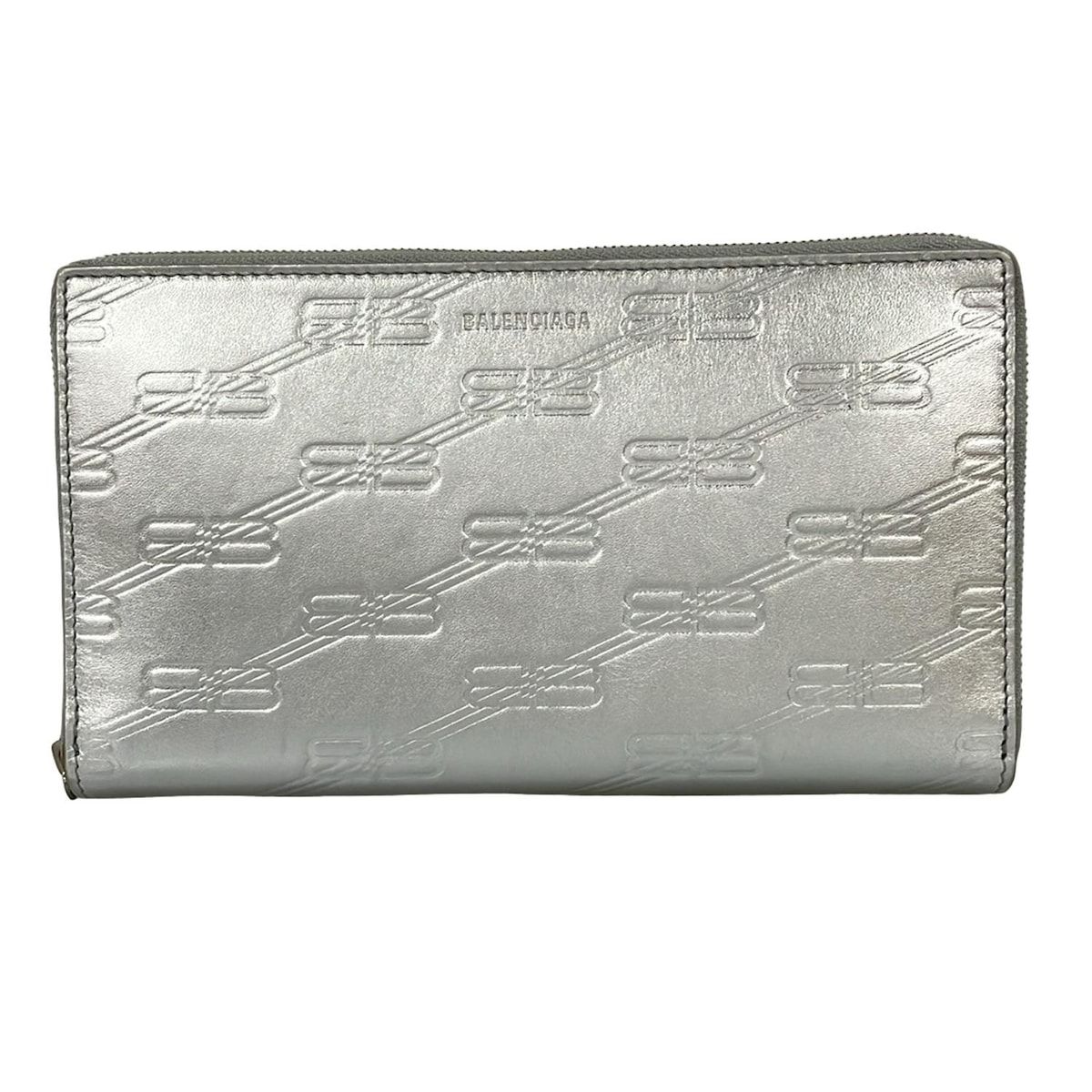BALENCIAGA(バレンシアガ) 長財布 - 717787 シルバー ラウンドファスナー レザー