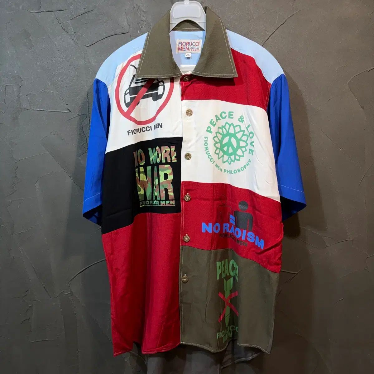 M FIORUCCI Men フィオルッチ no more war 半袖 シャツ