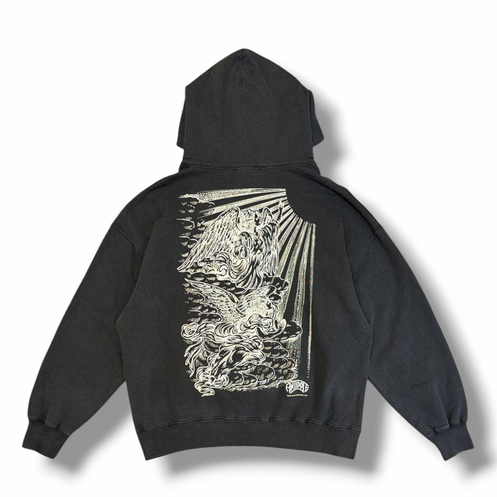 参考上代48400円 未使用 ANTIDOTE BUYERS CLUB 25AW Fade Wash Sweat Parka (Holy Angels) フェードウォッシュスウェットパーカー アンチドートバイヤードクラブ ABCAW25CT13 ブラック M