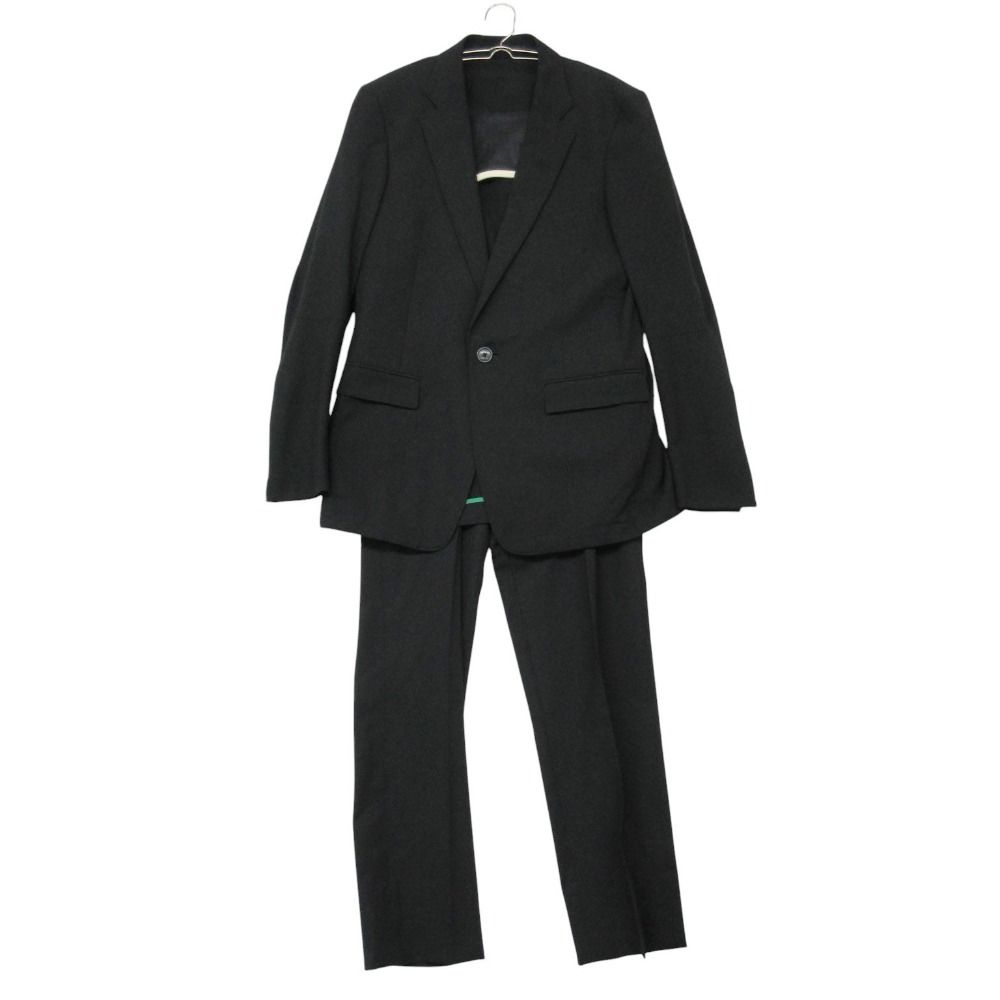 美品 HELMUT LANG ヘルムートラング スーツ PACHED 1B LASER CUT セットアップ パイピングジャケット ノータック ブラック M メンズ 【中古】