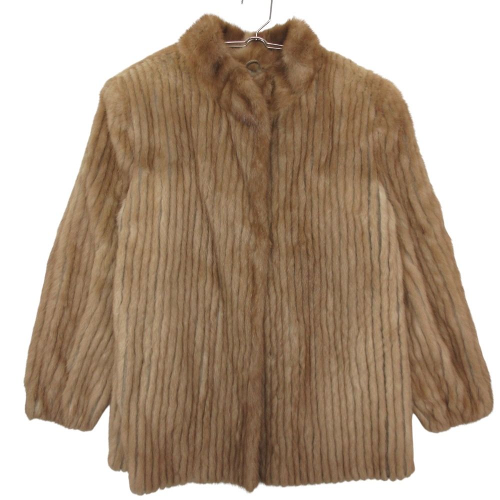 SAGA MINK サガミンク コート 銀サガ ミンクファー クロスミンク リアルファー サイズ17 XL ブラウンベージュ 17【XL】 レディース 【中古】 18,250円