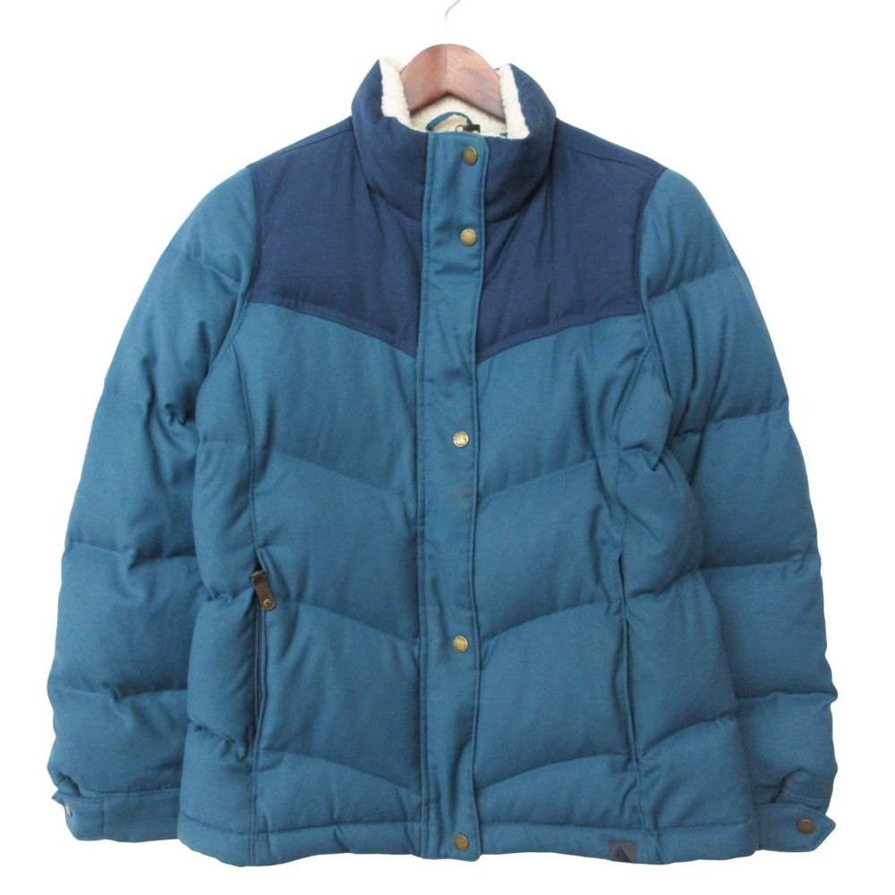 L.L.Bean エルエルビーン ダウンジャケット 2トーンカラー 内ボア襟 ブルー S メンズ 【中古】