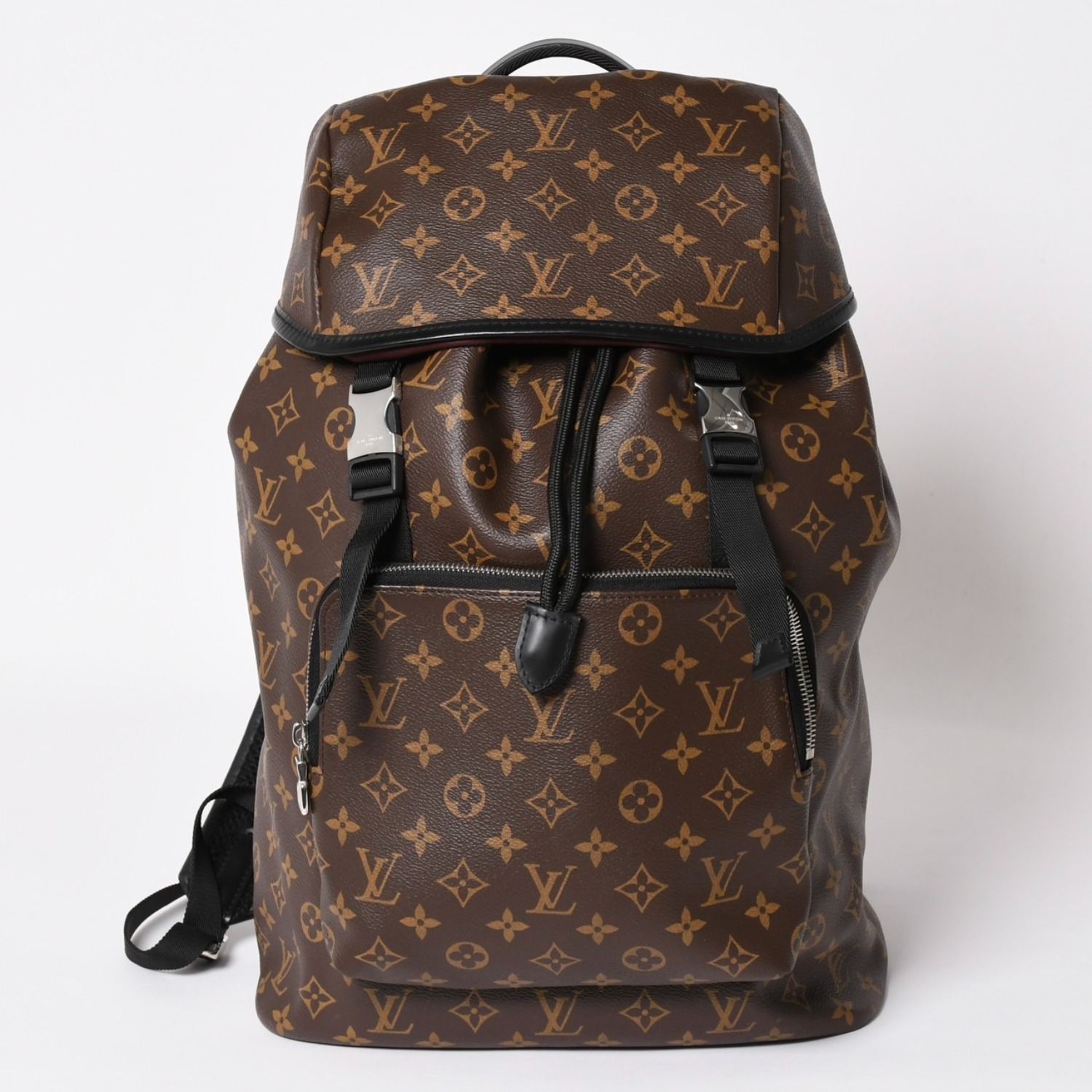 極美品 LOUIS VUITTON ルイヴィトン ザックバックパック モノグラムマカサー モノグラムキャンバス M43422 ブラウン シルバー金具 中古 4a003585