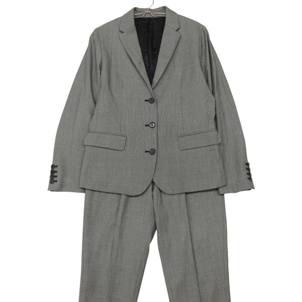 BARNEYS NEWYORK バーニーズニューヨーク セットアップ ロロピアーナ生地 super130's FOUR SEASONS スーツ 3B 1タック パンツ ウール グレー 36【S】 レディース 【中古】