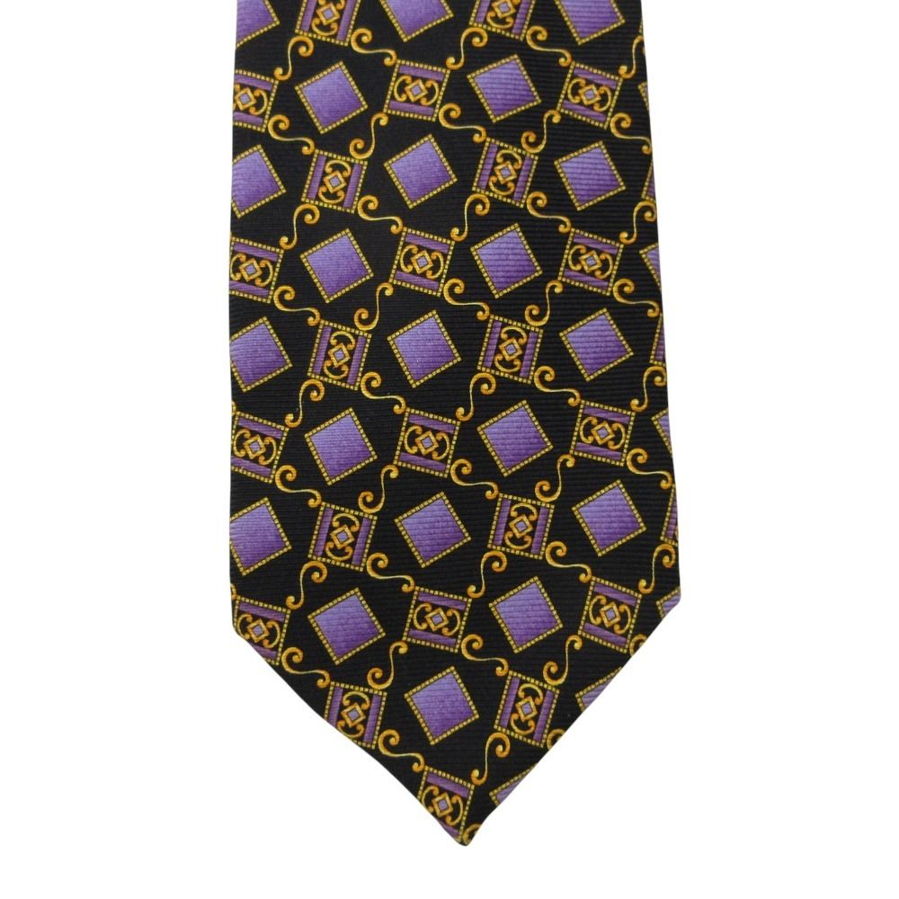 Gianni Versace ジャンニ・ヴェルサーチ ネクタイ 2本セット まとめ売り シルク100％ 総柄 レギュラータイ イタリア製 マルチカラー メンズ 【中古】 11,400円