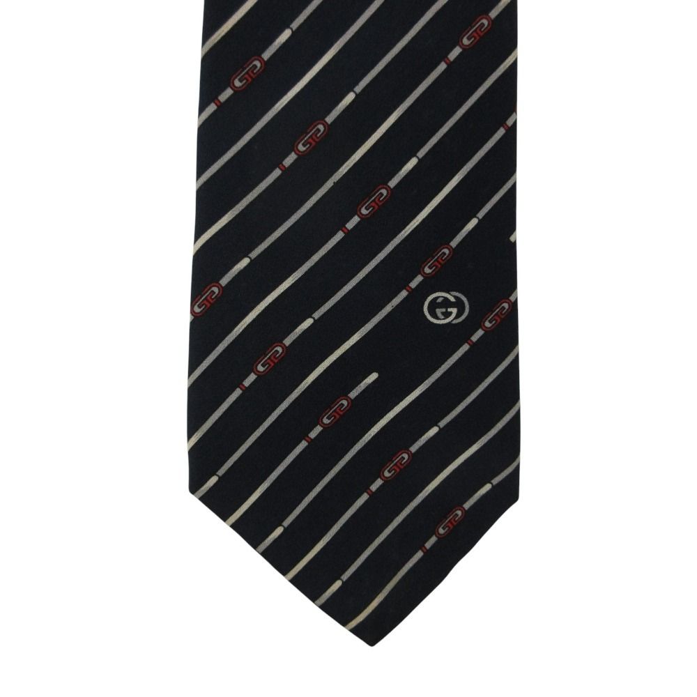 GUCCI グッチ ネクタイ シルク100％ インターロッキングGロープ