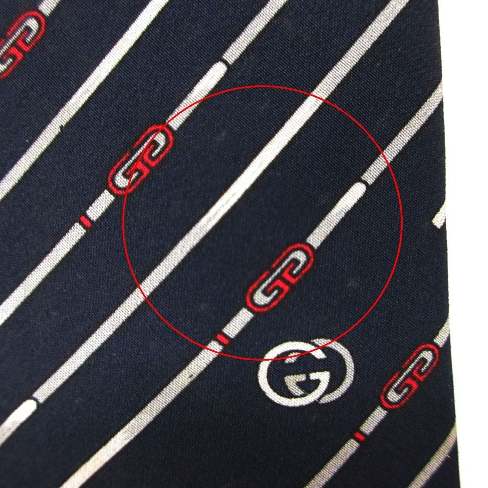 GUCCI グッチ ネクタイ シルク100％ インターロッキングGロープ