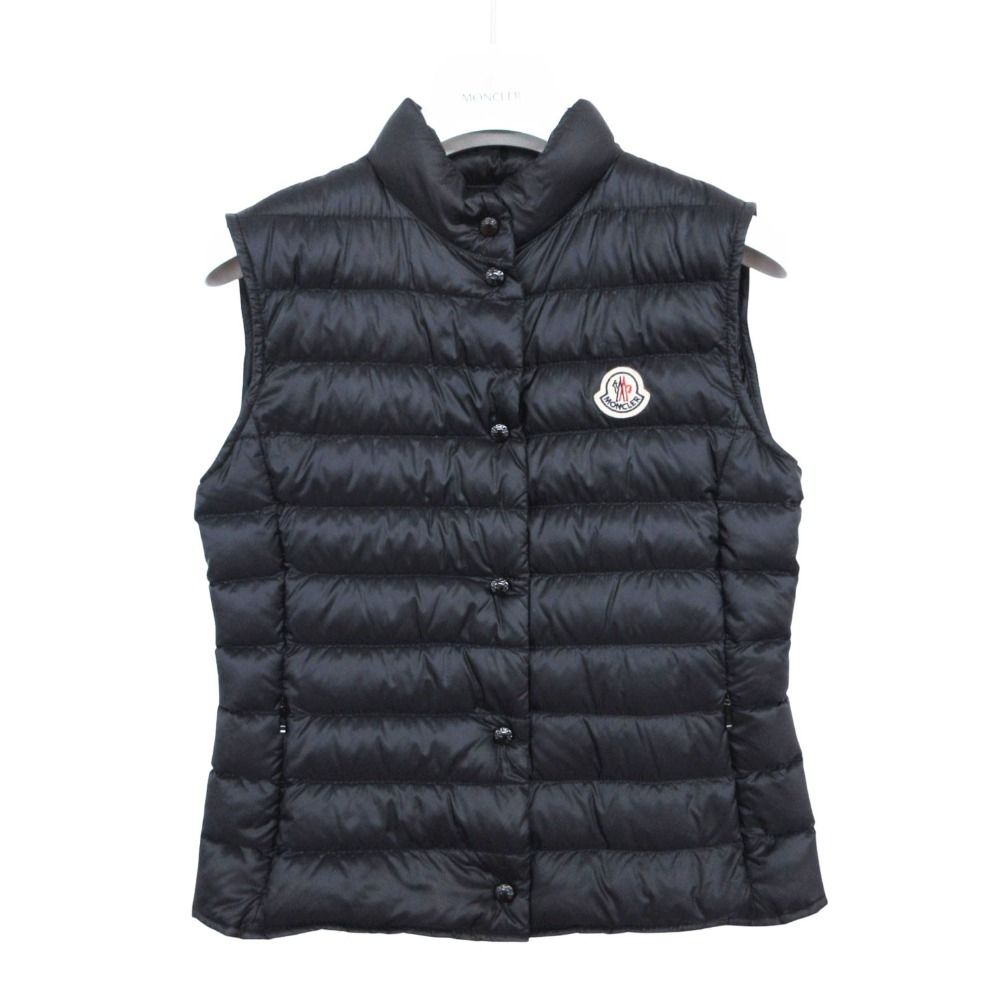 MONCLER モンクレール LIANE ダウンベスト ジャケット ノースリーブ ナイロン ロゴワッペン 軽量 ライトアウター ブラック 00【XS】 レディース 【中古】