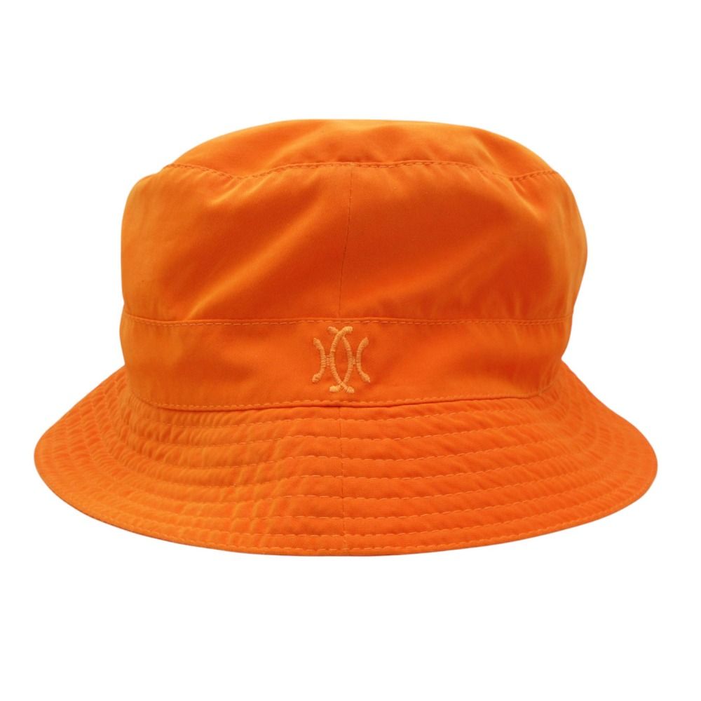 HERMES エルメス ハット バケハ バケットハット サファリ ナイロン ロゴ刺繍 帽子 モッチ Chapeaux Motsch Vintage オレンジ 58 レディース 【中古】