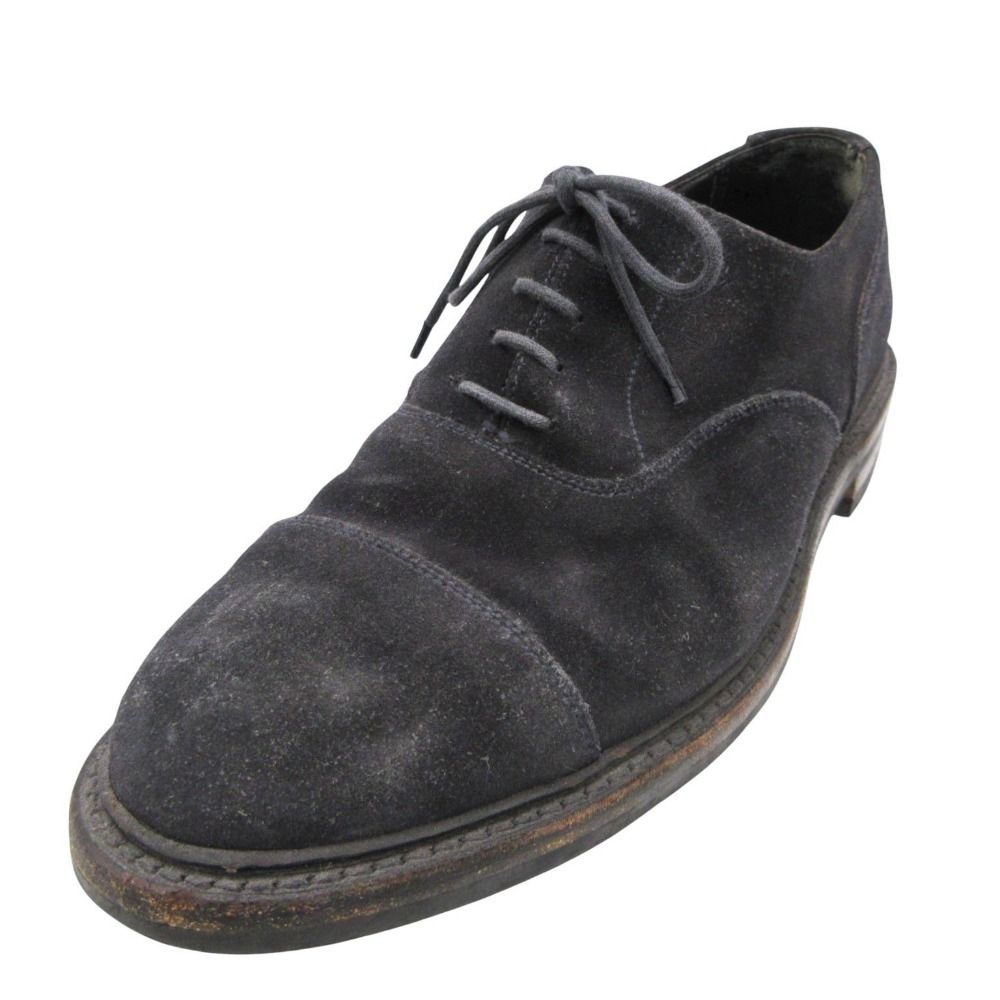 CROCKETT&JONES クロケットアンドジョーンズ 英国製 ドレスシューズ スエード レザー シューズ ストレートチップ レースアップ 靴 ネイビー 27cm メンズ 【中古】