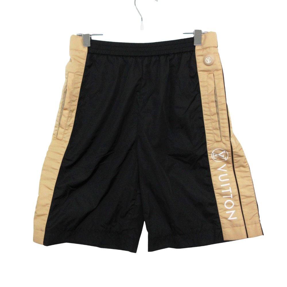 美品 LOUIS VUITTON ルイ・ヴィトン ショートパンツ ナイロン ハーフ丈 ロゴ バイカラー ボトムス ブラック 34【XS】 レディース 【中古】