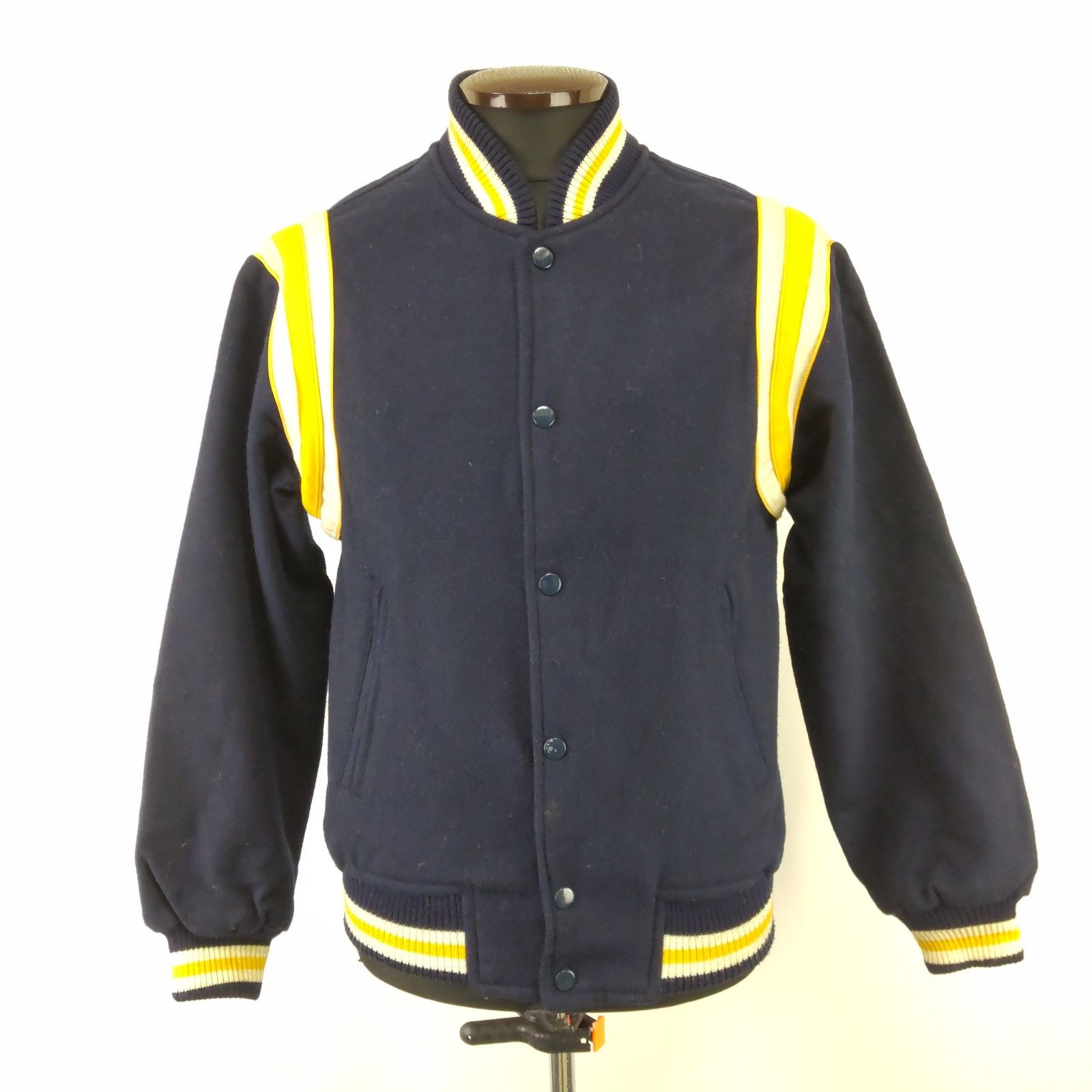 80s-90s/日本製/Vintage☆Saint Clail☆スタジャン【メンズL/紺/navy