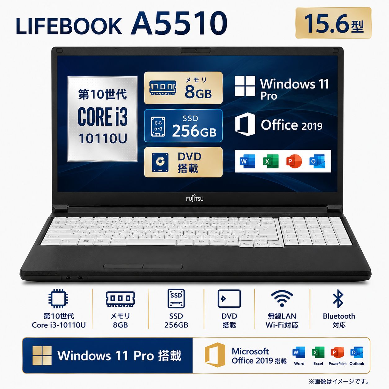 保証付】富士通LIFEBOOK A5510 Core i3 SSD 256GB - メルカリ