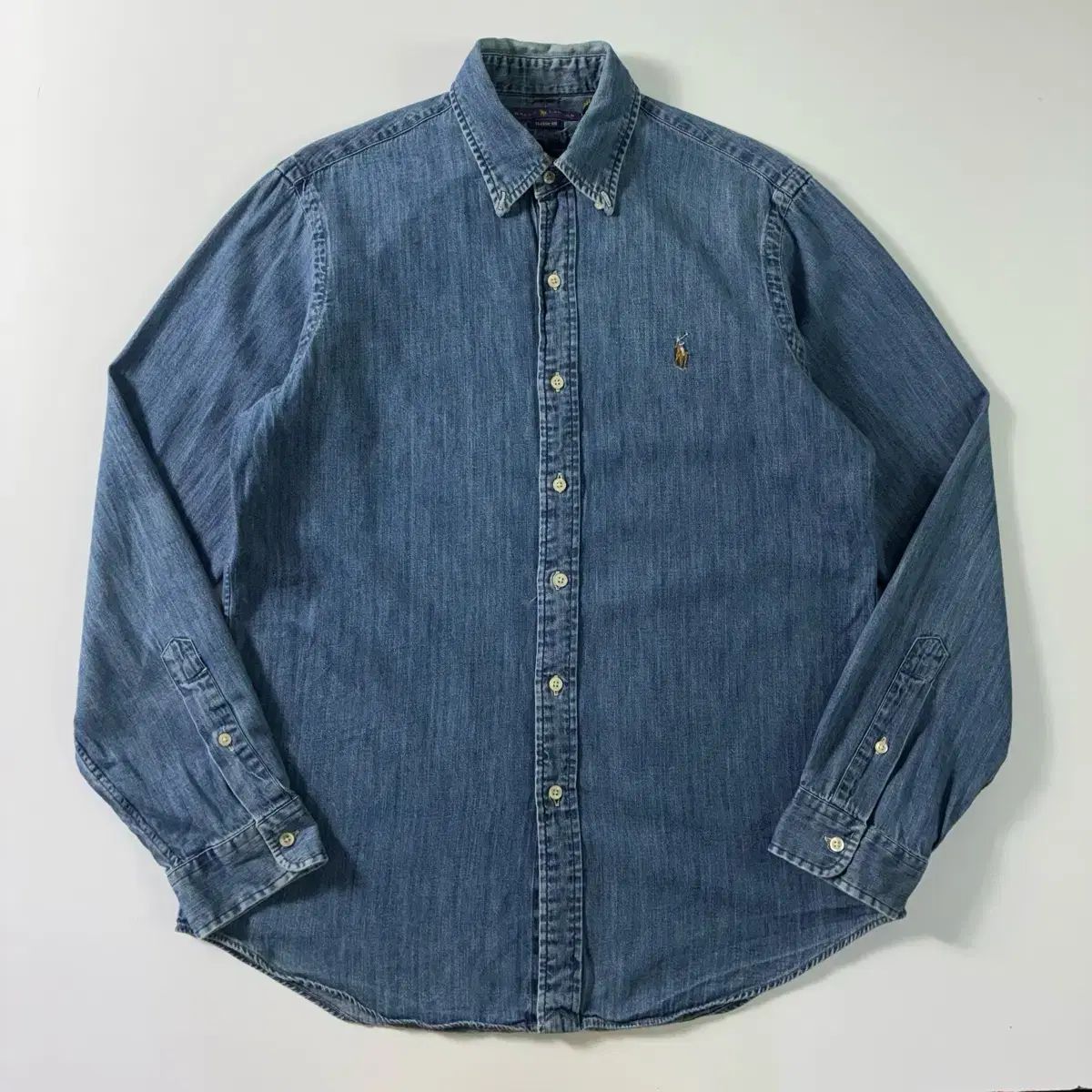 POLO ポロ ラルフローレン 刺繍 コットン シャンブレー シャツ