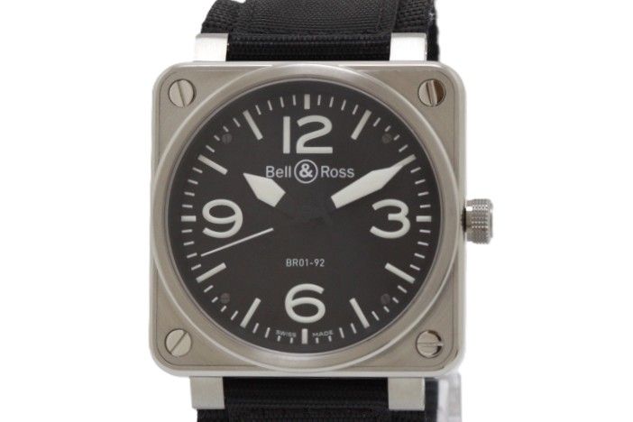 Bell＆Ross ベル＆ロス アビエーション BRO1-92-S 腕時計 ウォッチ SS ステンレススチール ナイロン 自動巻き ブラック文字盤 メンズ【中古】460