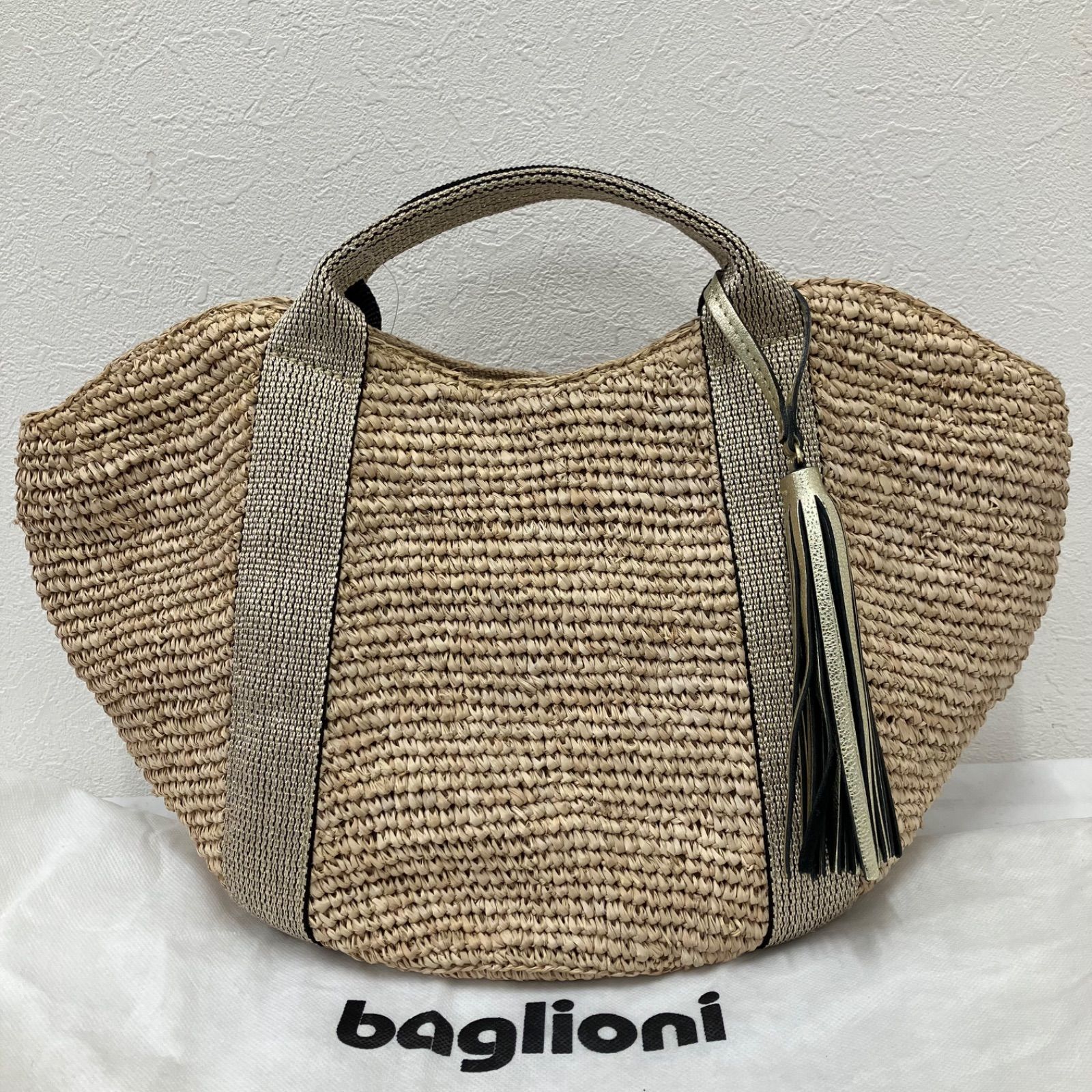 Y4828　【美品】　VIOLAｄ’ORO　ヴィオラドーロ　サンドロ　SANDRO　ラフィア　ハンドバッグ　トートバッグ　カゴバッグ　かごバッグ　ナチュラル　ゴールド　レディース