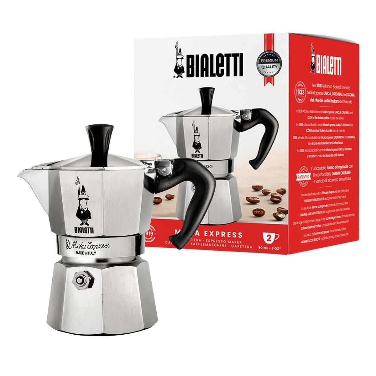BIALETTI(ビアレッティ) Bialettiモカエキスプレス 2カップ用 直火式 ( コーヒーメーカー エスプレッソメーカー マキネッタ )Ju
