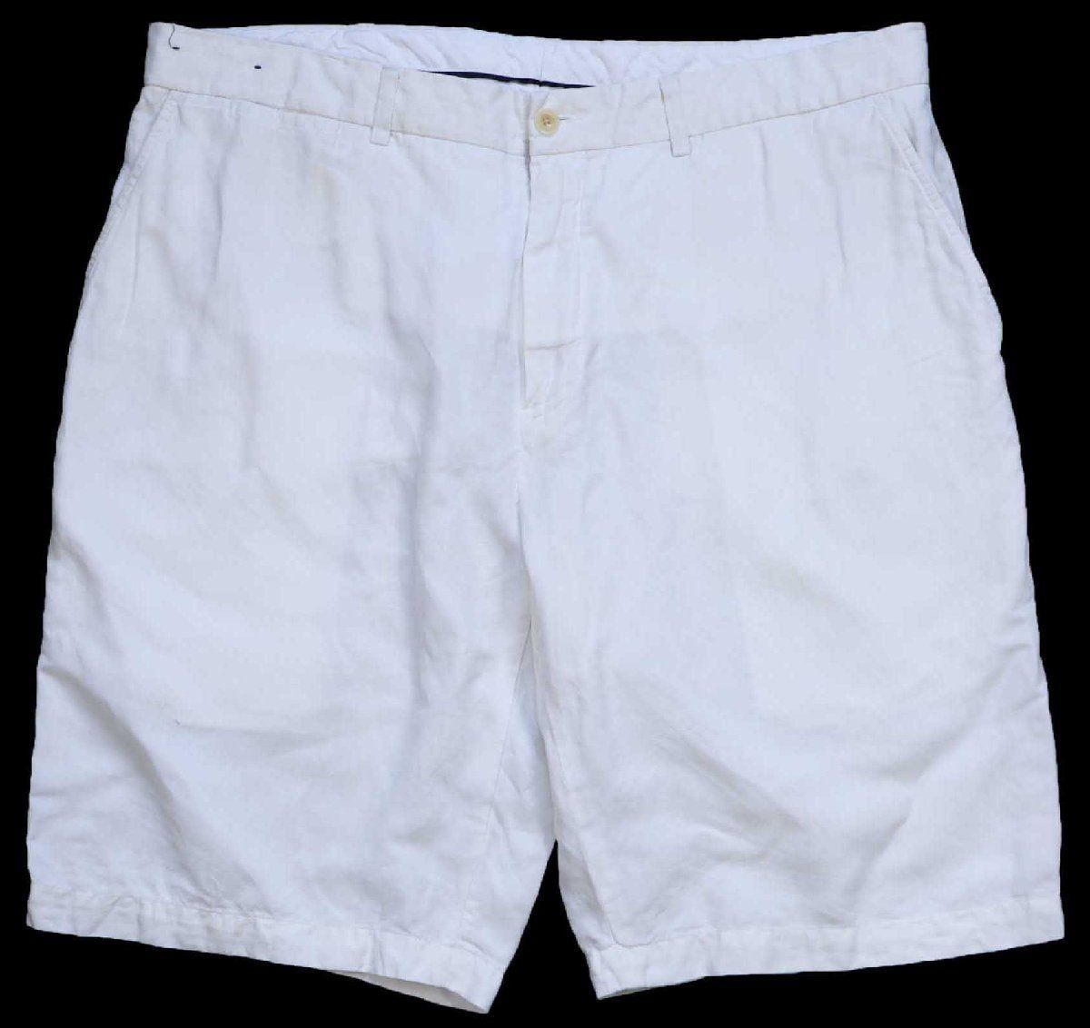 00s ポロ ラルフローレン PRESTON FIT リネン×シルク×コットン ショートパンツ ホワイト W36★ショーツ ハーフ オールド スラックス