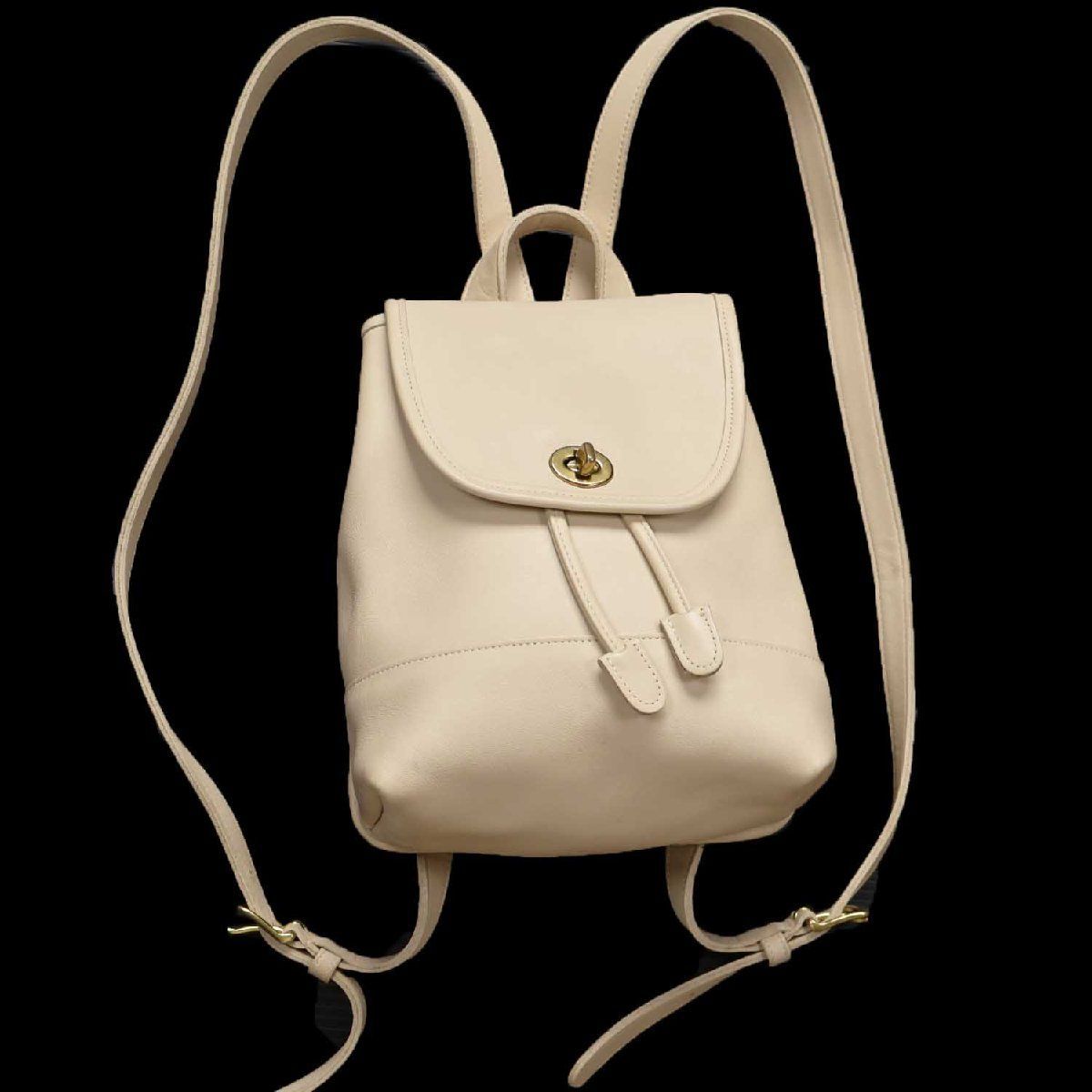 USA製 COACH オールド コーチ レザー リュックサック アイボリー★9960 ビンテージ カウハイド ミニ