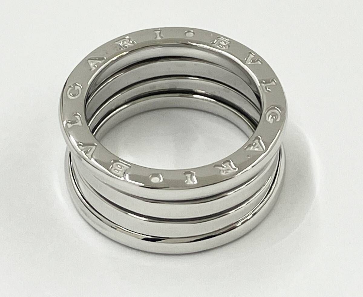 BVLGARI K18 750 8号 49 9.0g B-ZERO1 ビーゼロワン 3バンド リング ブルガリ ホワイトゴールド ブランドアクセサリー