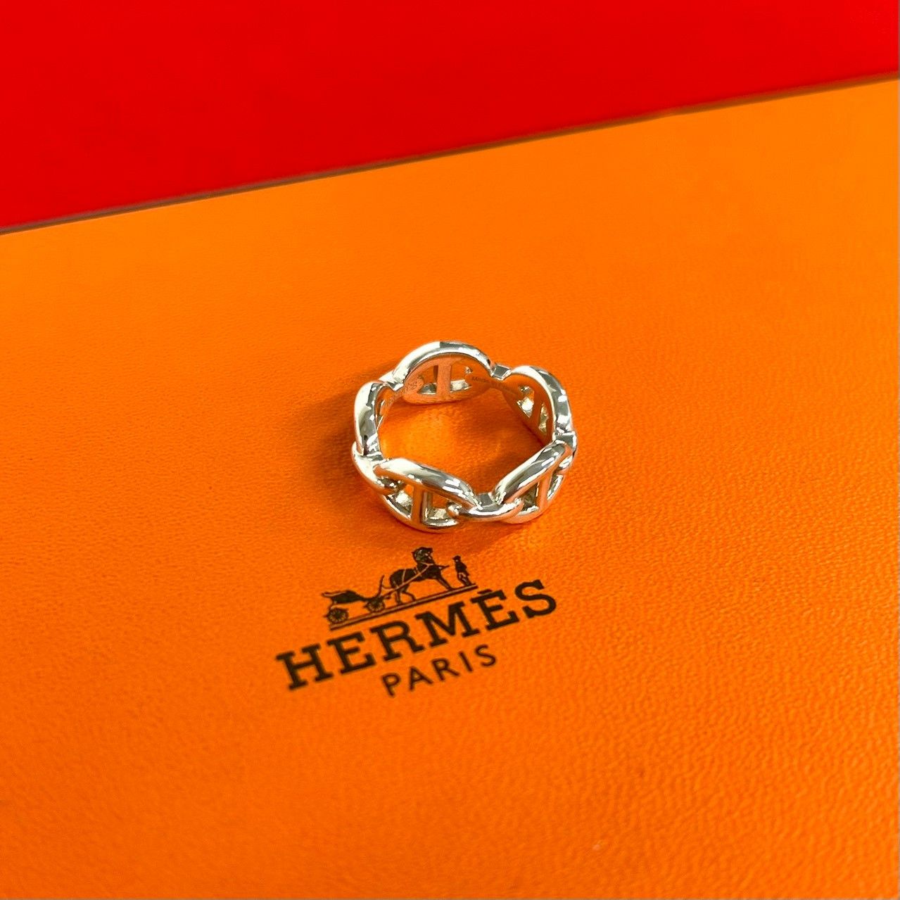 極 美品 HERMES エルメス アンシェネ リング シルバー925 指輪 11号 アクセサリー ジュエリー レディース メンズ シルバー 35566