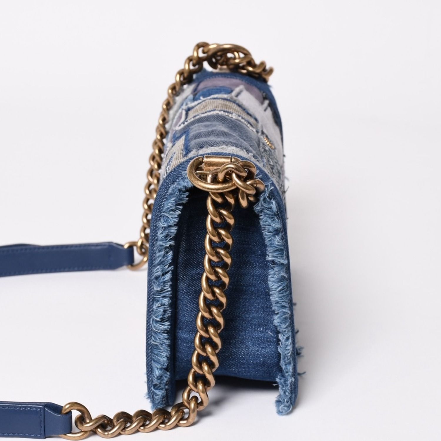 CHANEL シャネル ボーイシャネル パッチワーク デニム チェーン 