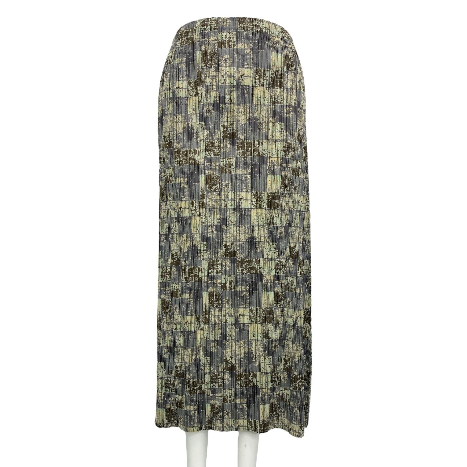 極美品 ISSEY MIYAKE イッセイミヤケ PLEATS PLEASE プリーツプリーズ スカート モザイク柄 マルチカラー サイズ3