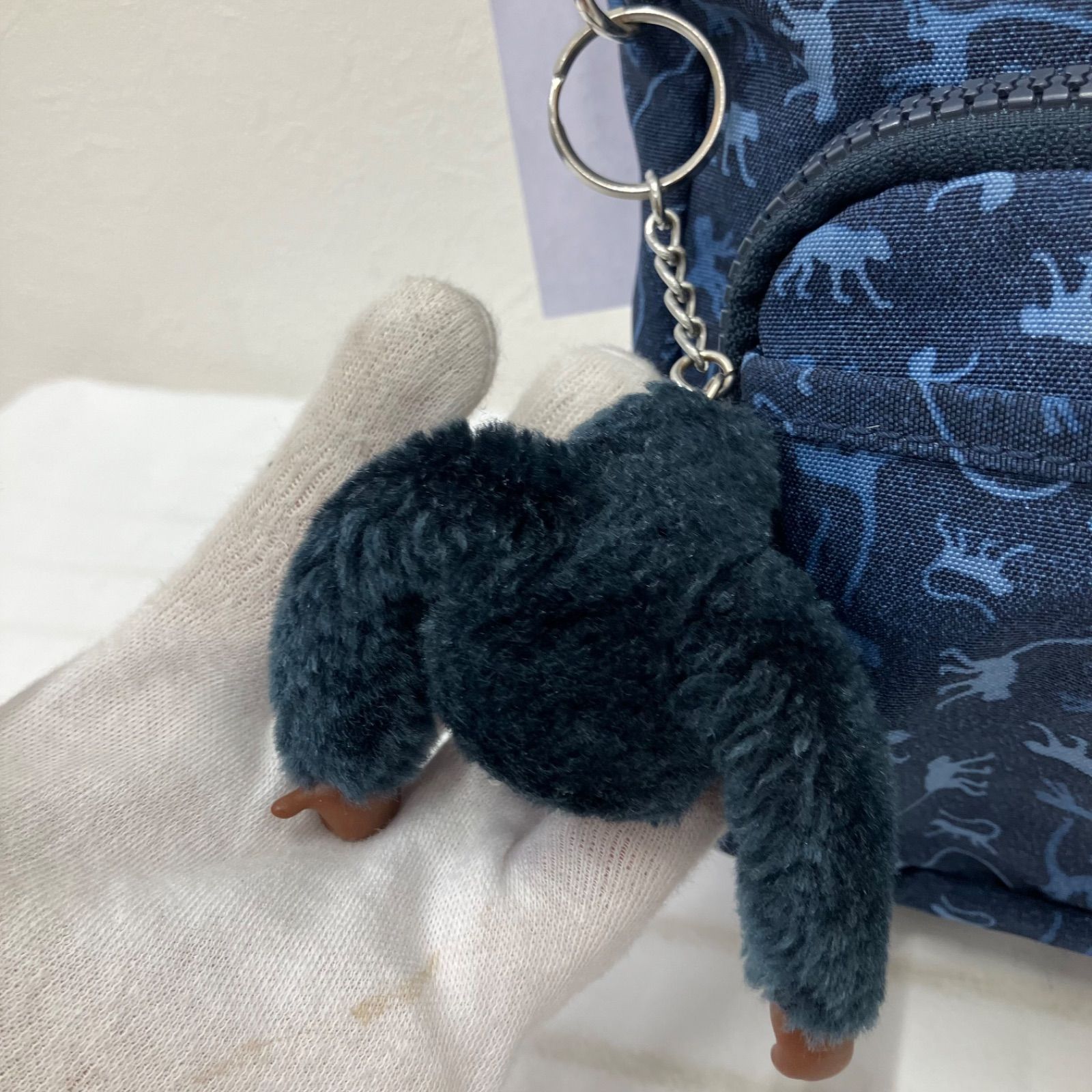 4565 Kipling キプリング ショルダーバッグ ネイビー 紺 モンキー柄 