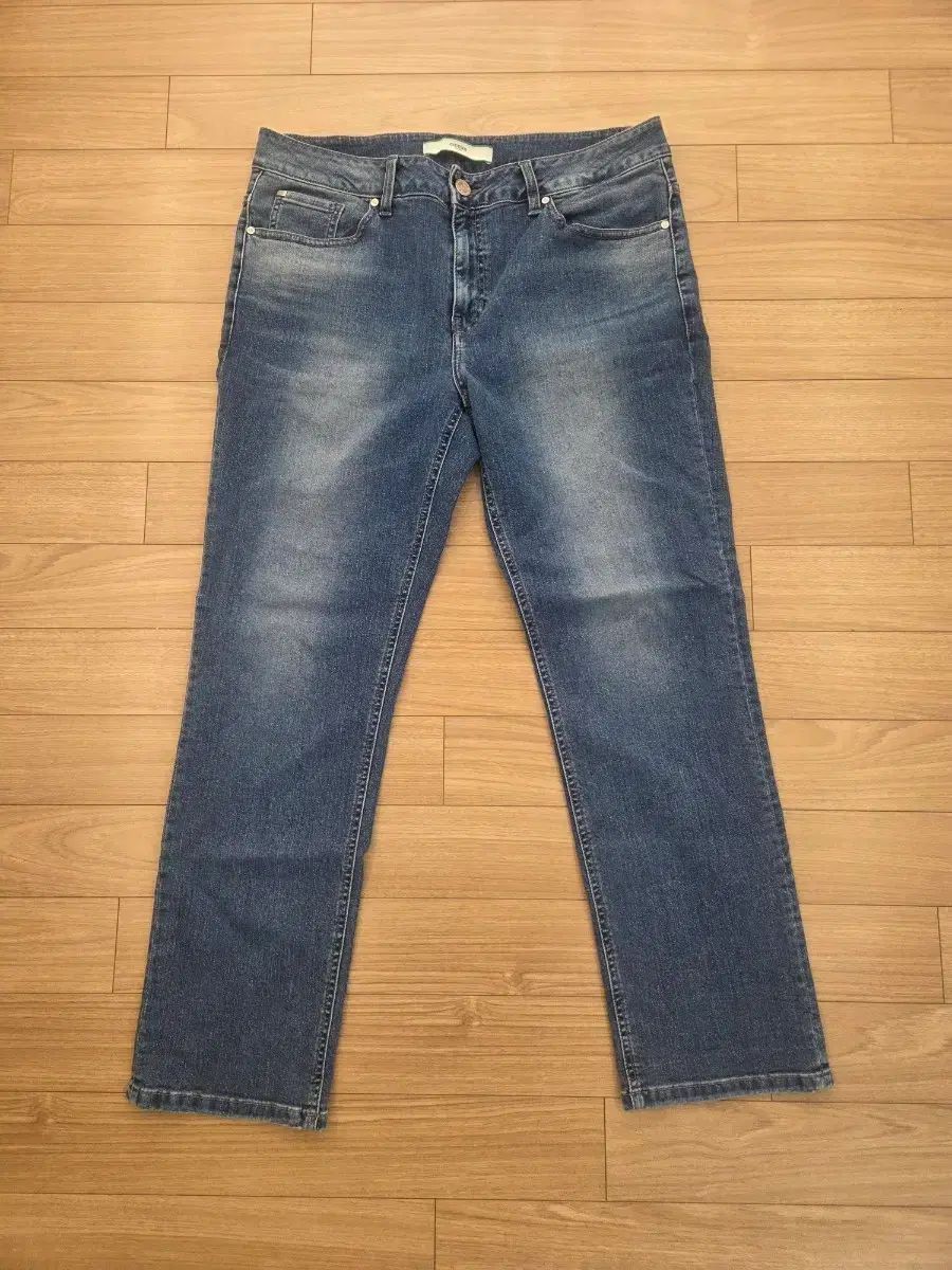 GUESS メンズ デニム 34 クロップドストレート インディゴ