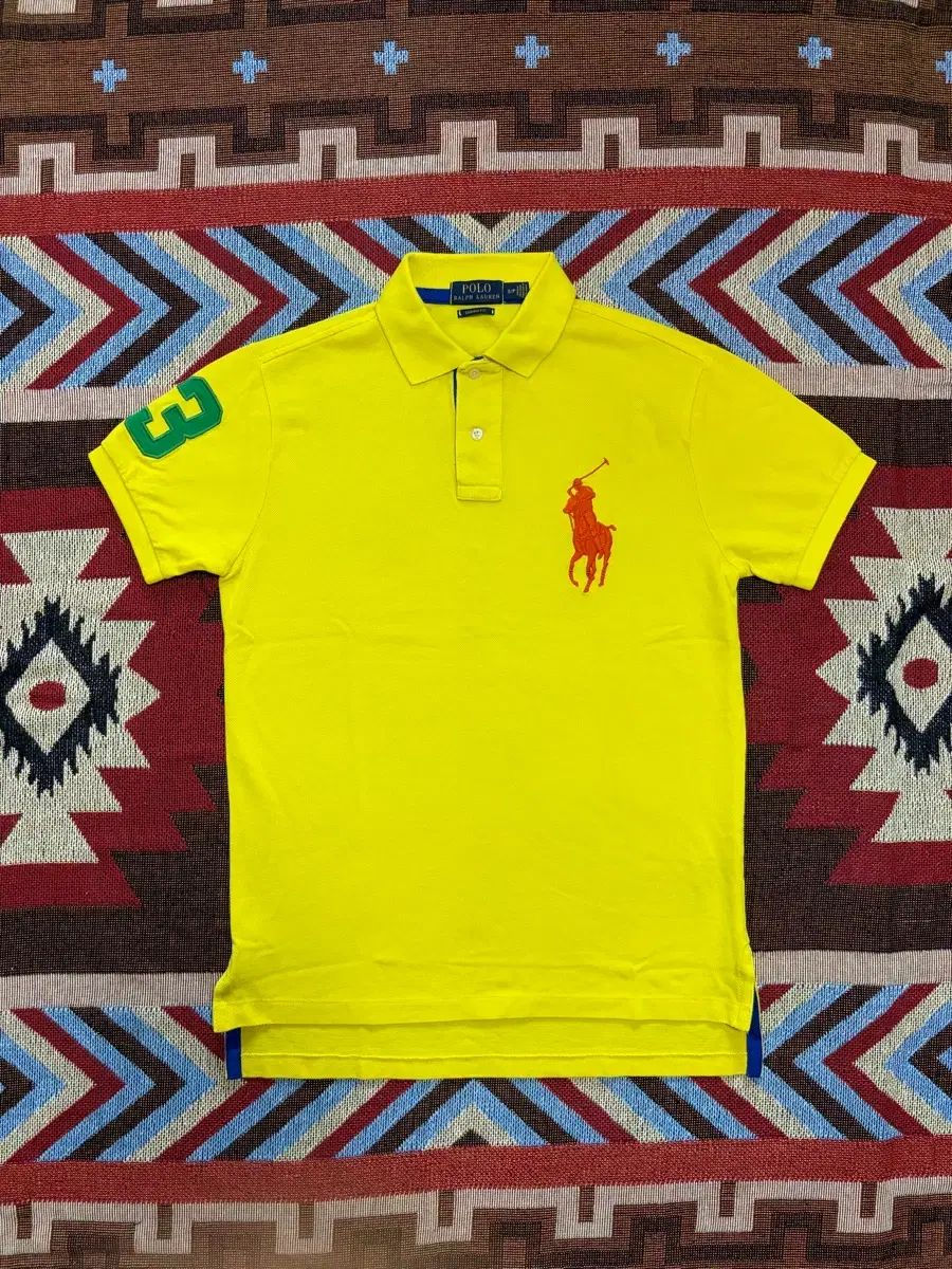 S) POLO RALPH LAUREN ビックポニー カラーTシャツ チーフキーフ イェロー