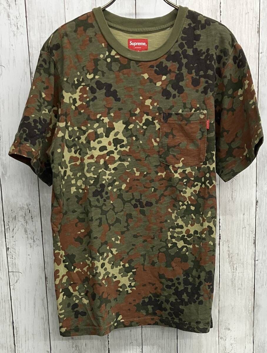 Supreme pocket tee german camo シュプリーム 半袖Tシャツ 総柄 カモフラ柄 クルーネック size S