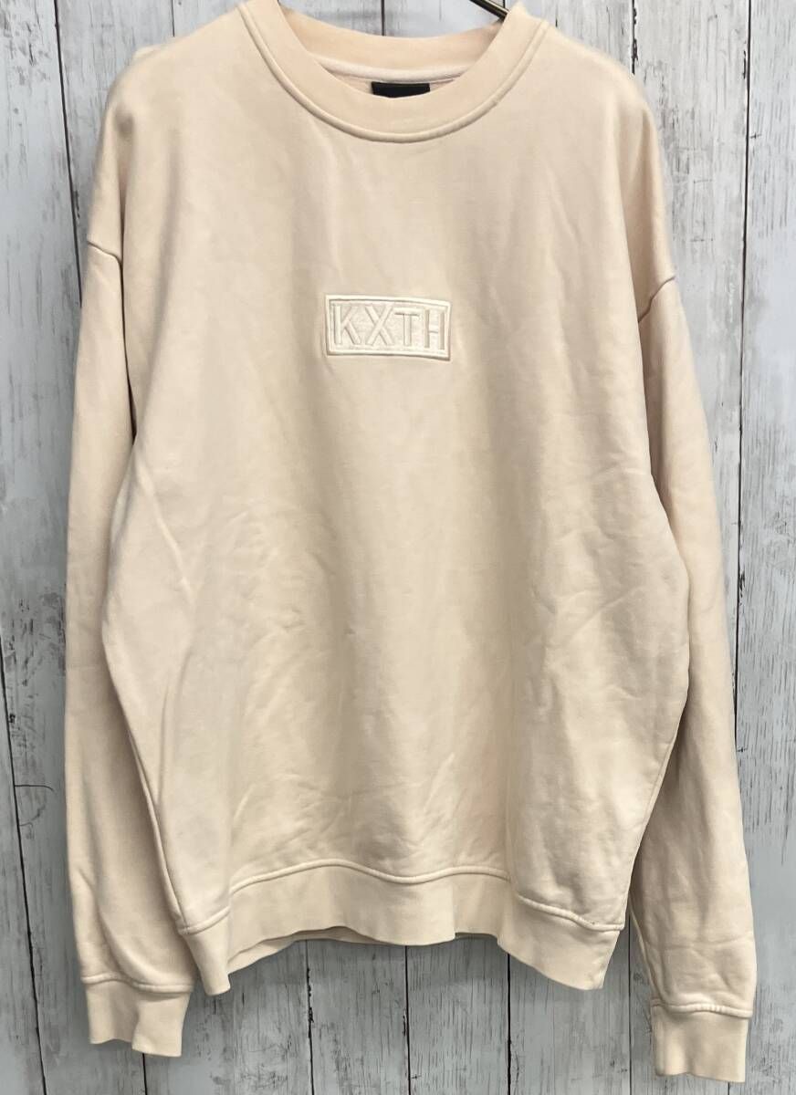 KITH スウェット キス 刺繍ロゴ ベージュ