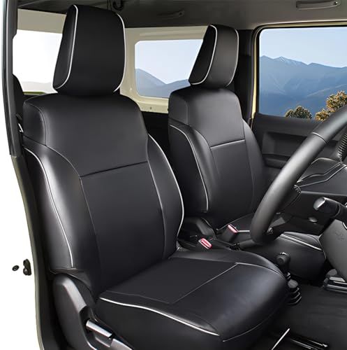 R◆YORKNEIC シートカバー 新型 ジムニー jb64 XC/XL ジムニーシエラ JC/JL JB74 専用設計 puレザー 防水 シート保護カバー 全席セット ブラック＆ホワイトステッチ d3662f6d