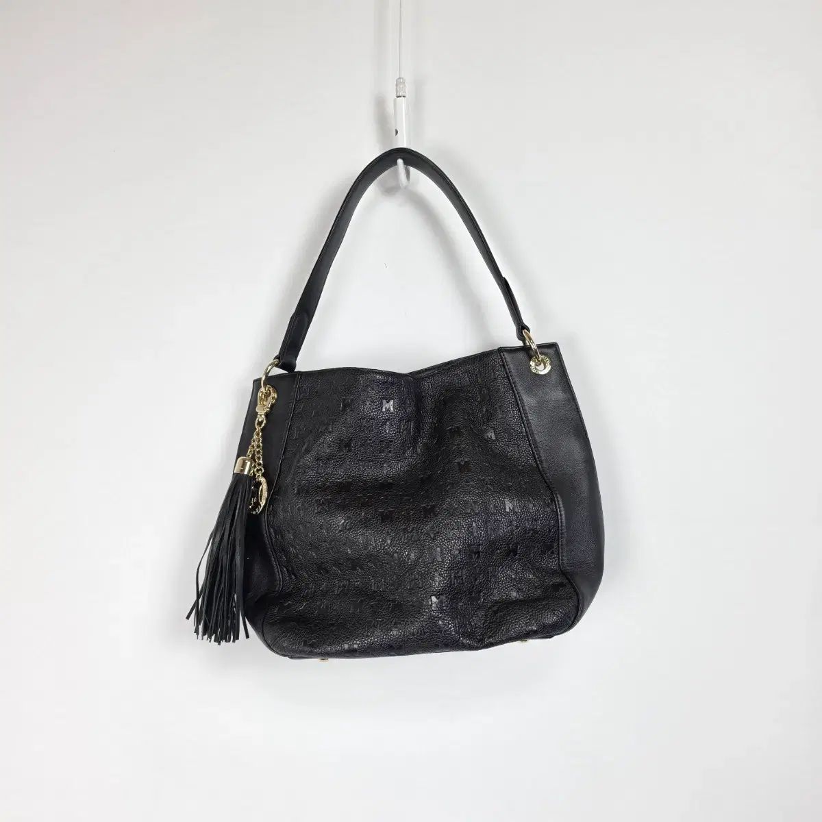 メトロシティ HOBO BAG ブラック パターン ショルダーバッグ タッセル 保証書含む 0610