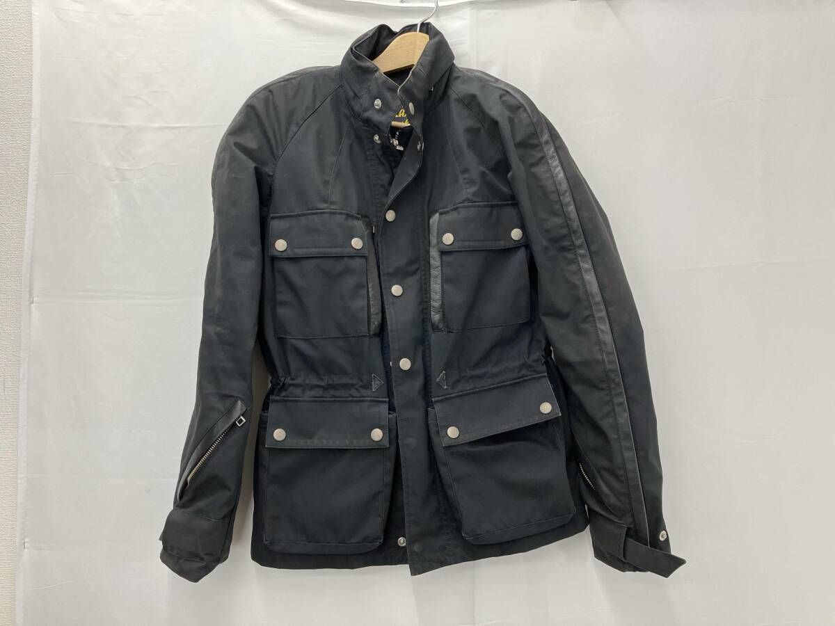 KUSHITANI クシタニ バイカージャケット コットン×レザー ジャケット KL-2097-2007-1 サイズL Lにしては小さめに感じます ブラック系 黒系