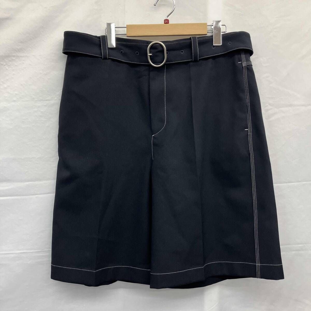 Jil saneder / ジルサンダー / 25SSTROUSER 142 SHORTS / ベルテッドショートパンツ / ブラック / XL / 内側ボタン欠品