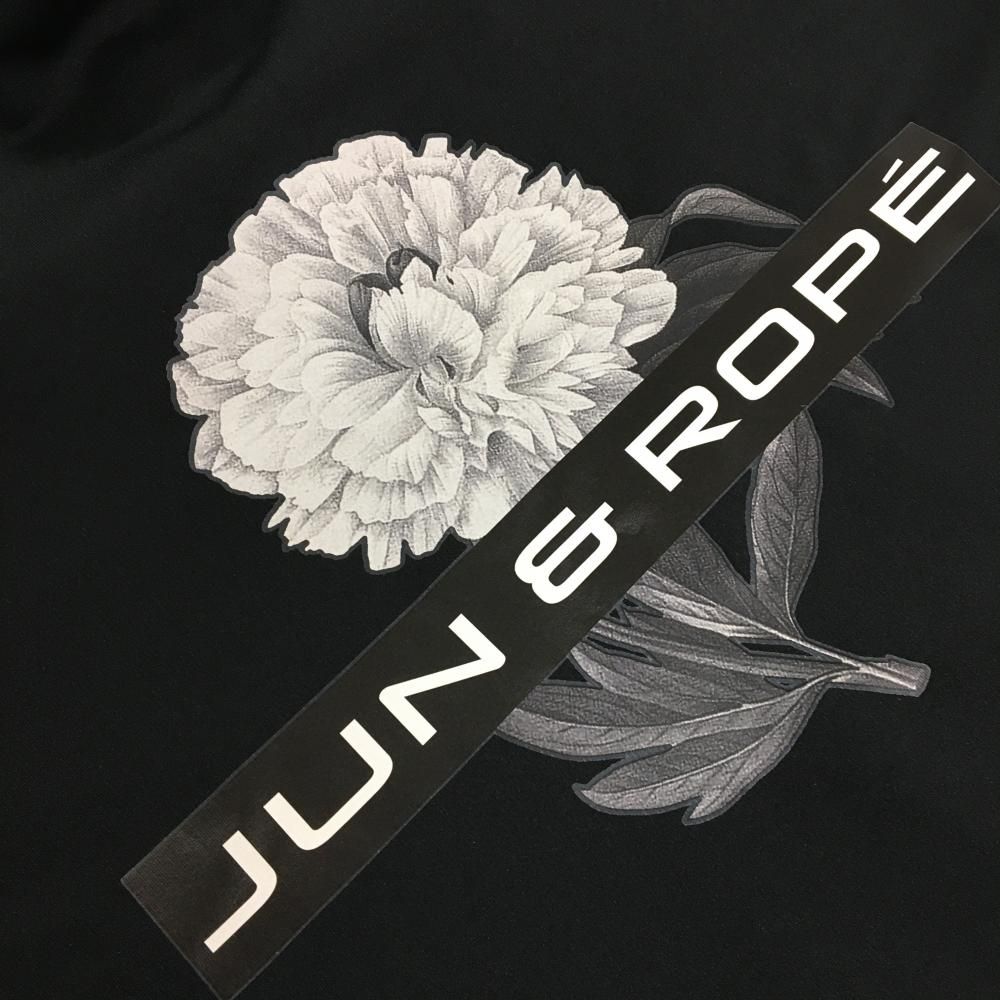 超美品】ジュンアンドロペ 半袖ハイネックシャツ 黒×白 フロント