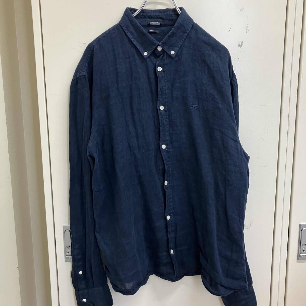 DENHAM 長袖シャツ 01-25-04-40-041 Rich ShirtサイズL ネイビー デンハム