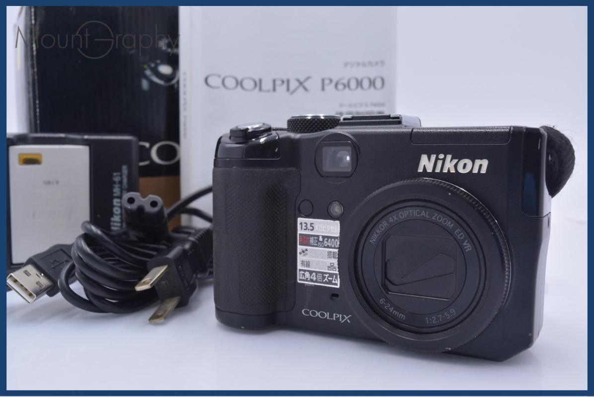 難あり ニコン Nikon COOLPIX P6000 4x 元箱、取扱説明書、バッテリー