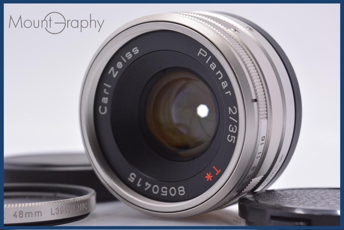 難あり カールツァイス Carl Zeiss Planar 35mm F2 T* 前後キャップ&レンズフィルター付 コンタックスGマウント 同梱無料 #yk8843