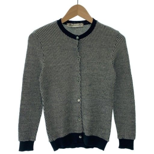 【中古】　COMME des GARCONS　カーディガンセーター　長袖　クルーネック　千鳥格子　ドメスティック　古着　/2497