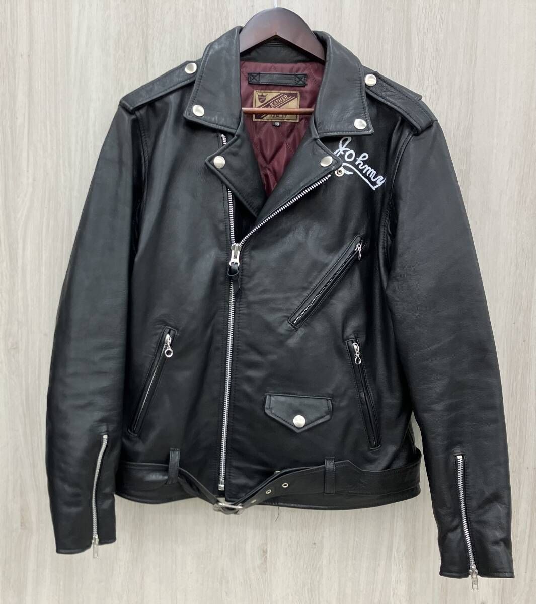 ダブルライダース Curphey LEATHER ダブルライダース Johnny 羊革Wウエストベルト BLK サイズ:40