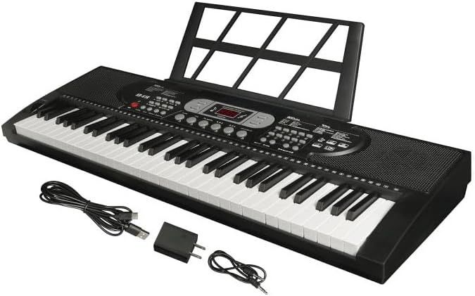 光った鍵盤をなぞるだけ ガイド機能付き電子ピアノ 電子キーボード 61鍵盤 70デモ曲 200音色 200リズム内蔵 LCDディスプレイ搭載 日本語で表記 日本語説明書付き 初心者 子供 練習 脳トレ 持ち運び 軽量 すぐに始められる ACアダプターと充電ケー