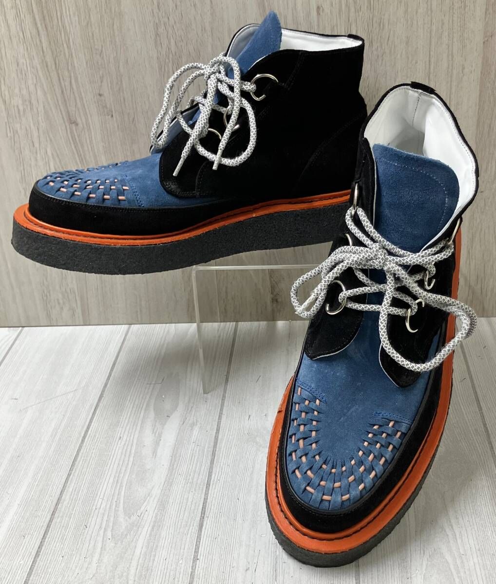 FACETASM × GEORGE COX 15397V ファセッタズム × ジョージコックス ハイカット ブーツ シューズ サイズ9 ブルー ブラック オレンジ