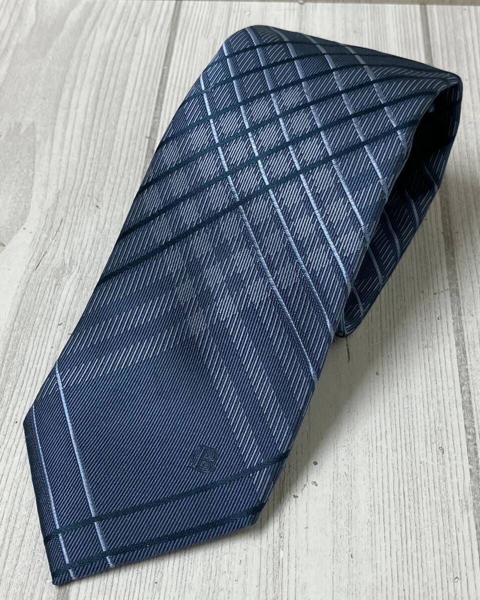 BLACK LABEL CRESTBRIDGE ブラックレーベル クレストブリッジ ネクタイ シルク ブルー チェック柄 日本製 メンズ