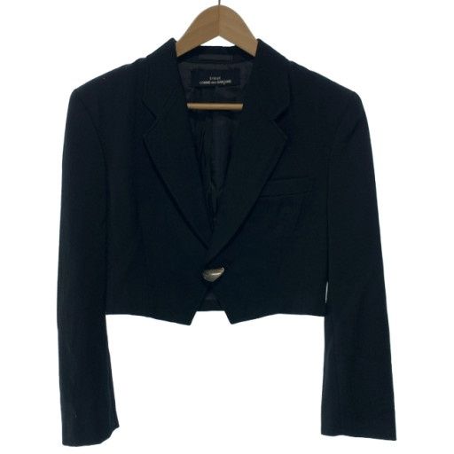 【中古】　tricot COMME des GARCONS　テーラードジャケット　80s vintage　80年代　OLD　AD1989　ウールジャケット　ショート丈　無地　ドメスティック　古着　/2497